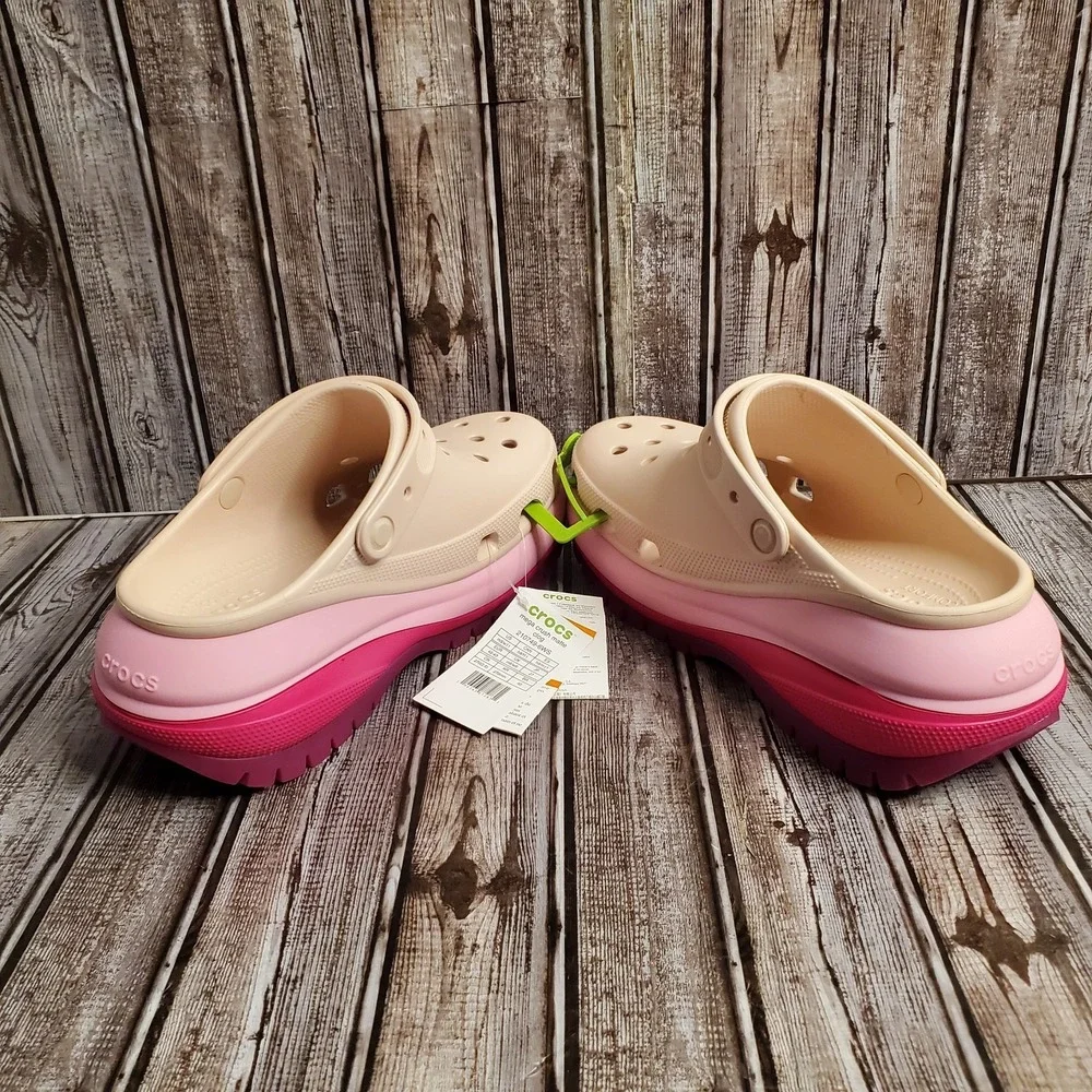Crocs Mega Crush Matte Platform Clogs 210749-209 Womens 11 Mens 9 Beige Pink - Picture 6 of 12
